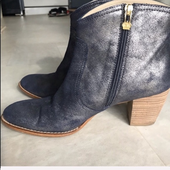Blue Gray Sparkle Maison Auguste ankle booties 10 - Picture 2 of 8